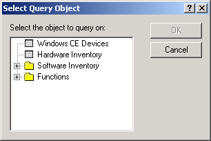 Select Query Object dialog box
