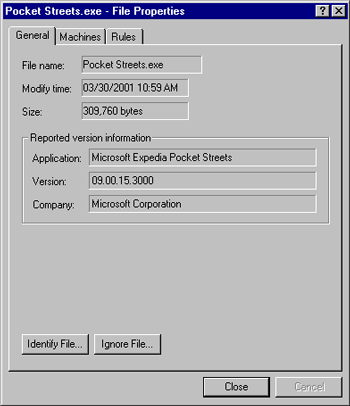  File Properties dialog box with the General page displayed