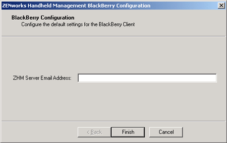Java-Based BlackBerry Client configuration page.