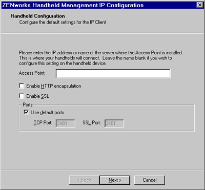 Palm OS IP client configuration page