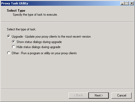 Proxy Task Utility dialog box