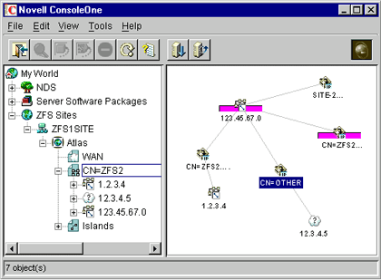 Atlas namespace in ConsoleOne