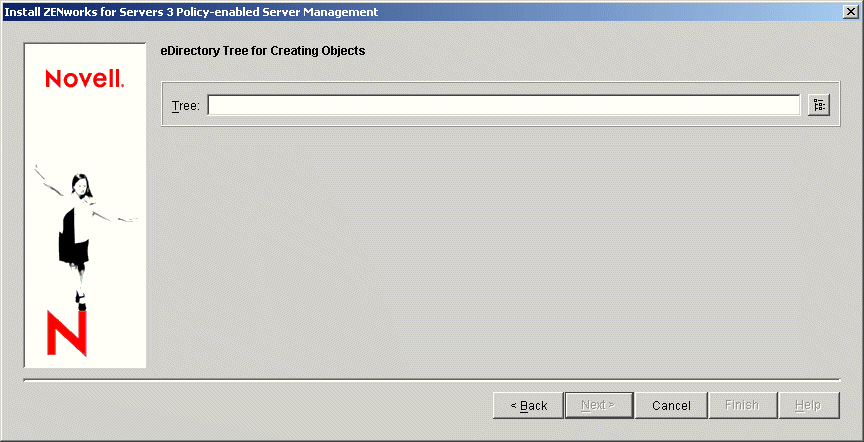 eDirectory Tree for Creating Objects page