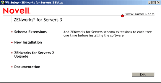Schema Extensions option on Installation splash screen