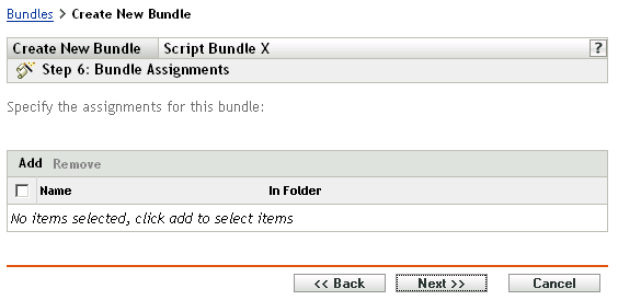 Step 6 for creating a new bundle: Bundle Assignments