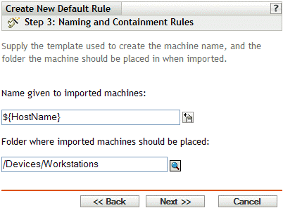Naming and Containment Rules page