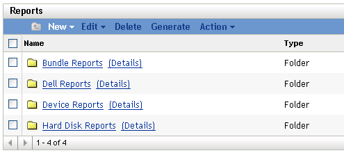 New folder on the reports page