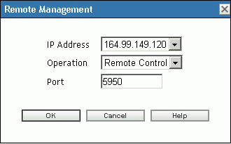 Remote Management dialog box
