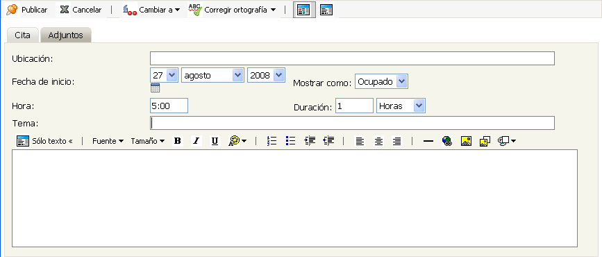 Vista Cita publicada