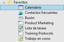 Lista de carpetas favoritas