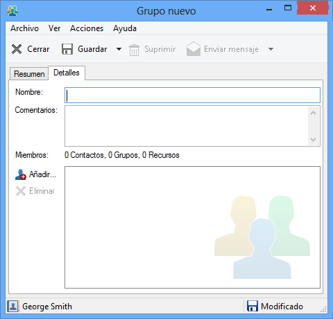 Recuadro de diálogo Grupo nuevo