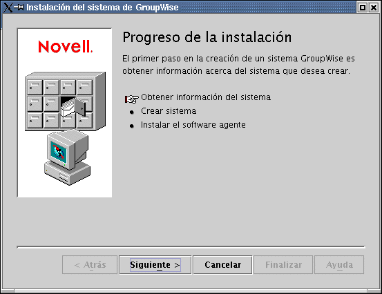 pgina Progreso de la instalacin