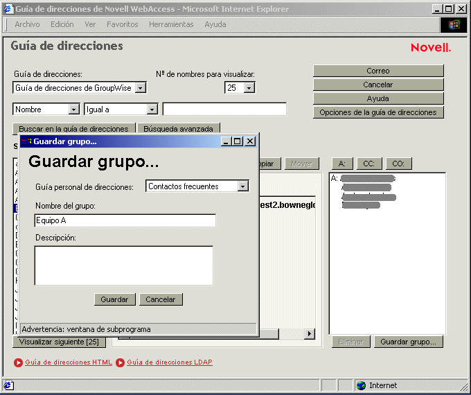Recuadro de dilogo Guardar grupo