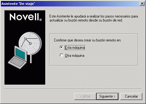 Pgina de bienvenida del asistente De viaje