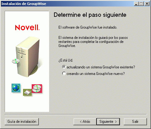 Recuadro de diálogo Determinar siguiente paso
