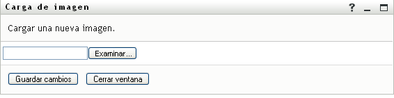 La página Carga de archivo permite desplazarse hasta la imagen que desea incluir en el perfil