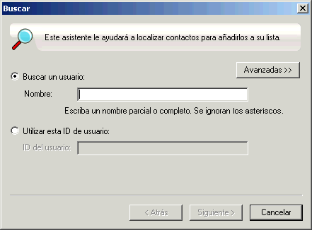 Recuadro de di�logo Buscar contactos