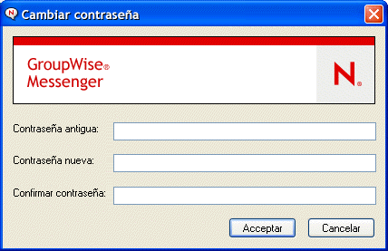 Recuadro de di�logo Cambiar contrase�a