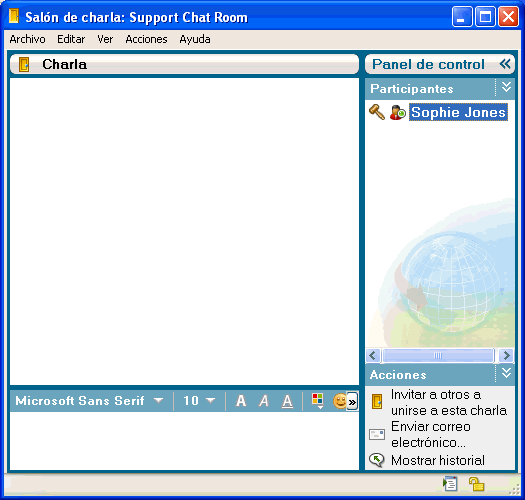 Ventana principal de sal�n de charla
