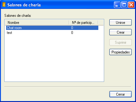 B�squeda de salones de charla