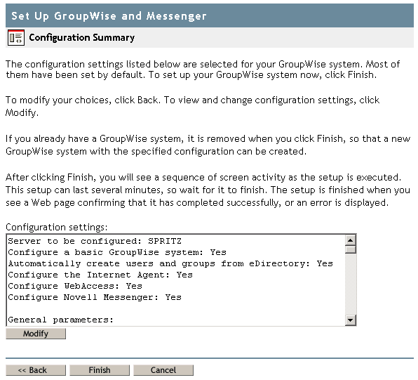 Pgina Web Configurar GroupWise y Messenger