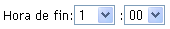 Panel para definir la hora de finalización de la distribución