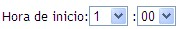 Panel para definir la hora de inicio de la distribución
