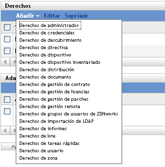Lista desplegable Añadir opción de menú