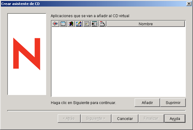 Crear asistente de CD: página Asociación