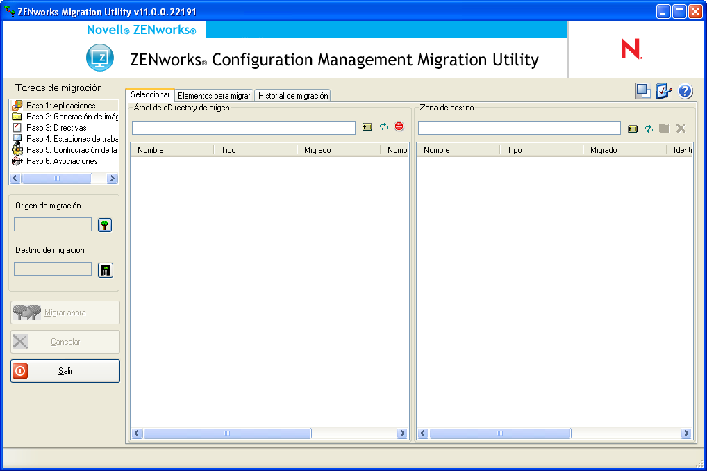 Utilidad de migración de ZENworks Configuration Management