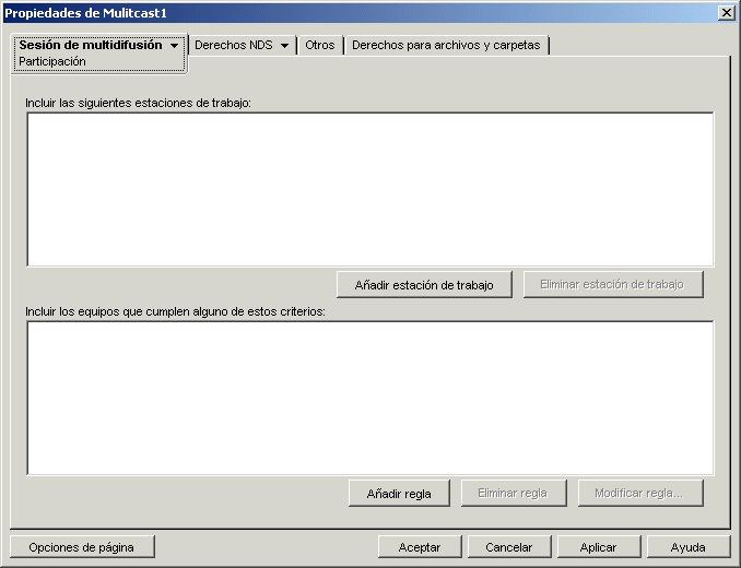 Pgina Participacin de la sesin de multidifusin.