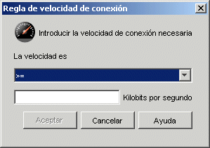 Recuadro de dilogo Regla de velocidad de conexin