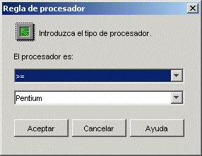 Recuadro de dilogo Regla de procesador