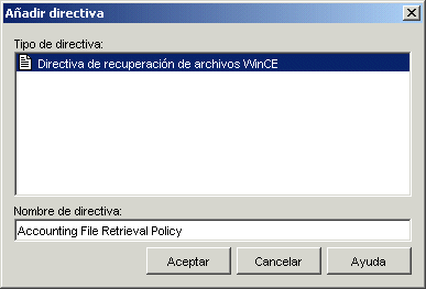Recuadro de dilogo Aadir directiva