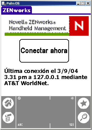 ZENworks Handheld Management - Consola IP en un dispositivo Palm 