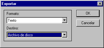Recuadro de dilogo Exportar