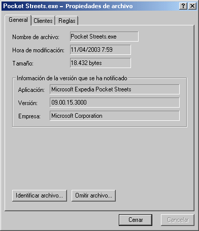  Recuadro de dilogo Propiedades de archivo con la pgina General mostrada