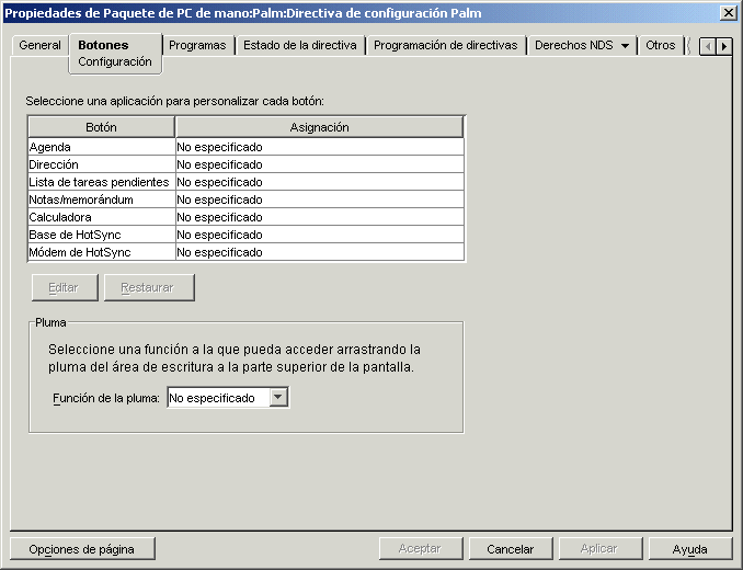 Pgina Botones: Configuracin