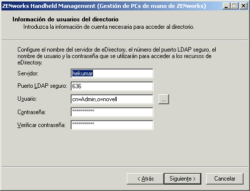 Recuadro de dilogo Informacin de usuarios del directorio
