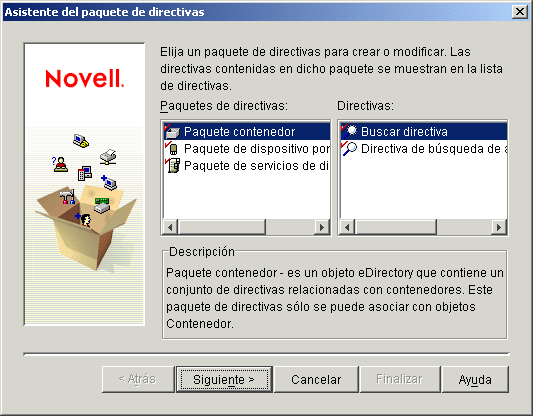 Pgina Asistente del paquete de directivas: