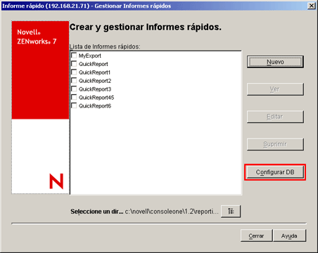 Configuración de la base de datos de inventario