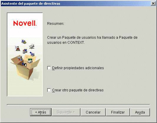 Página Resumen del Asistente del paquete de directivas