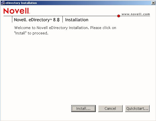 Programa de instalación de Novell eDirectory 8.7.