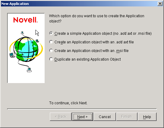Captura de pantalla de la p�gina Nueva aplicaci�n.