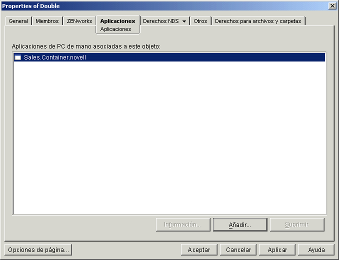 Captura de pantalla de la p�gina Aplicaciones.
