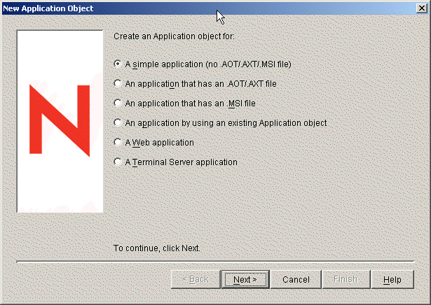 Captura de pantalla de la p�gina Nueva aplicaci�n.