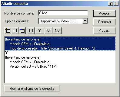 Captura de pantalla del recuadro de di�logo Editar la consulta.