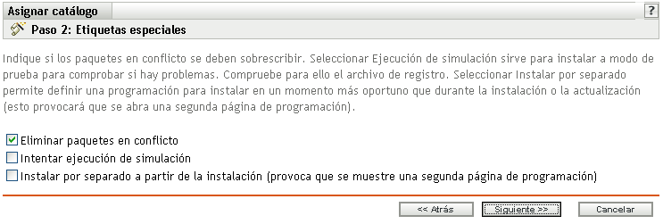 Página Etiquetas especiales
