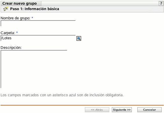 Página Información básica