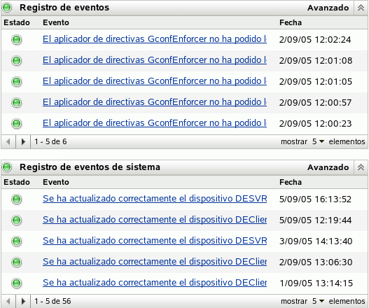 Registros de eventos